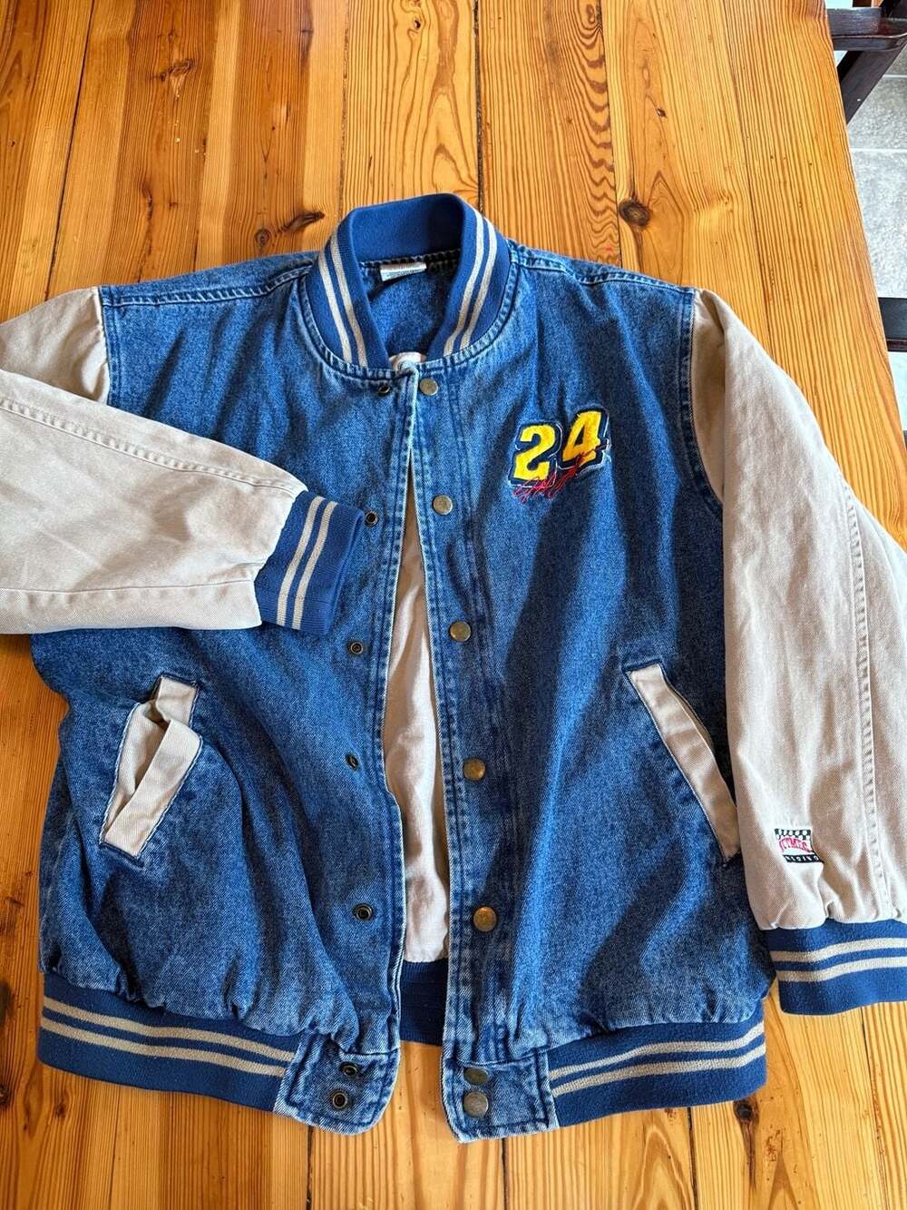 Nutmeg Racing Jeff Gordon 24 Denim Varsity Jacket Size M